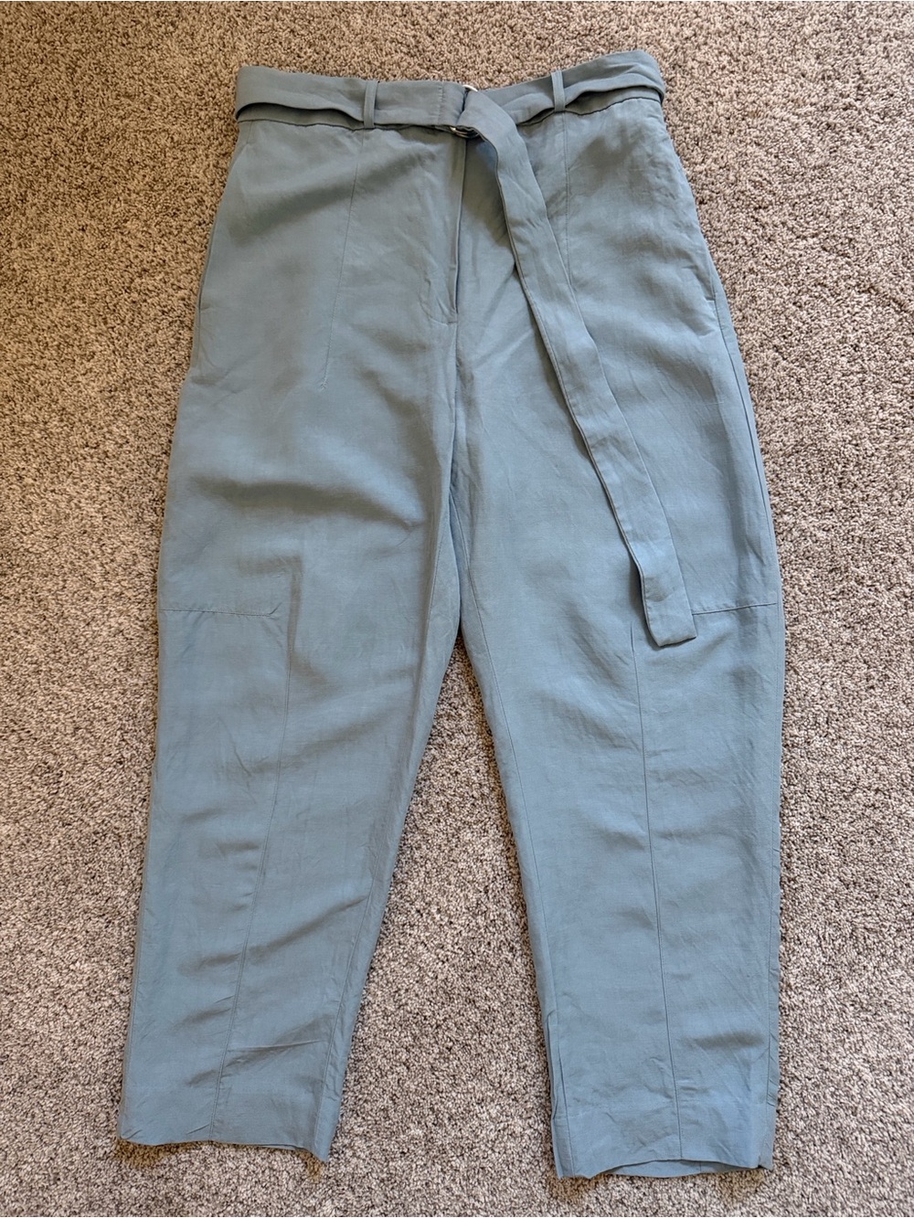 Banana Republic Light Blue Linen Blend Barrel Trousers